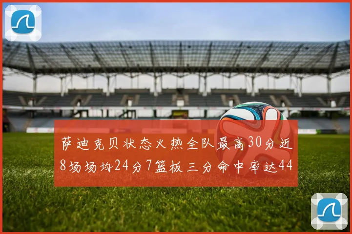 萨迪克贝状态火热全队最高30分近8场场均24分7篮板三分命中率达44
